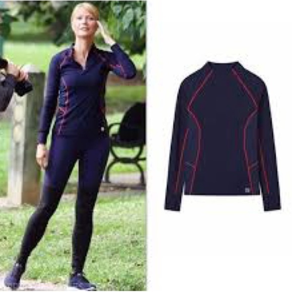Tori Burch Women's Navy and Red Top - Picture 1 of 6